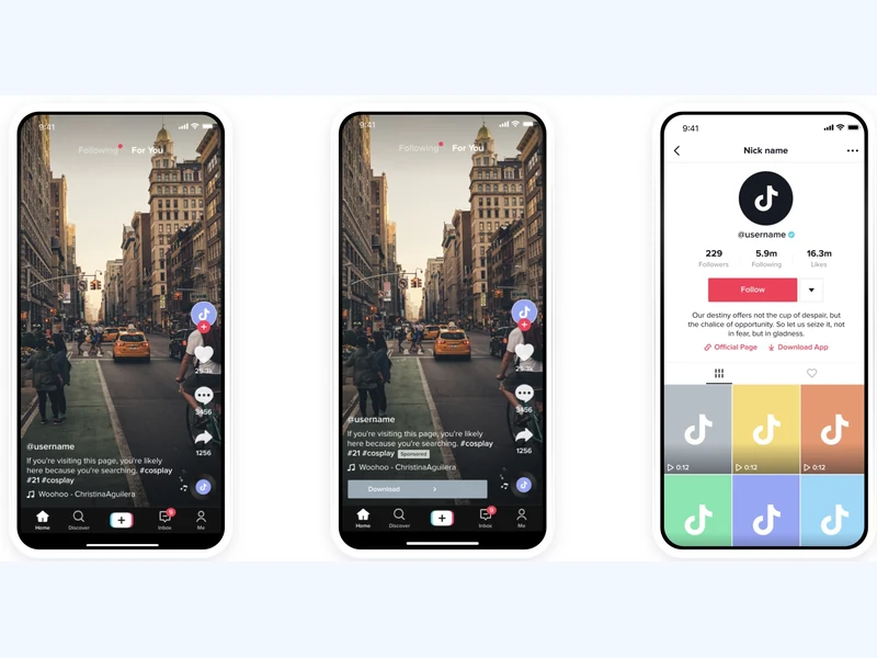 TikTok 信息流广告展示示例